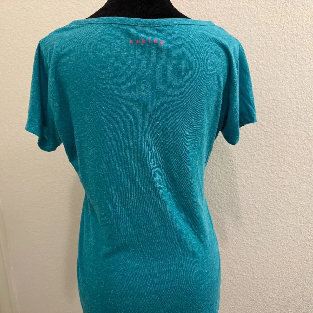 Oakley Shirt Women's Medium Blue Top - Picture 4 of 8